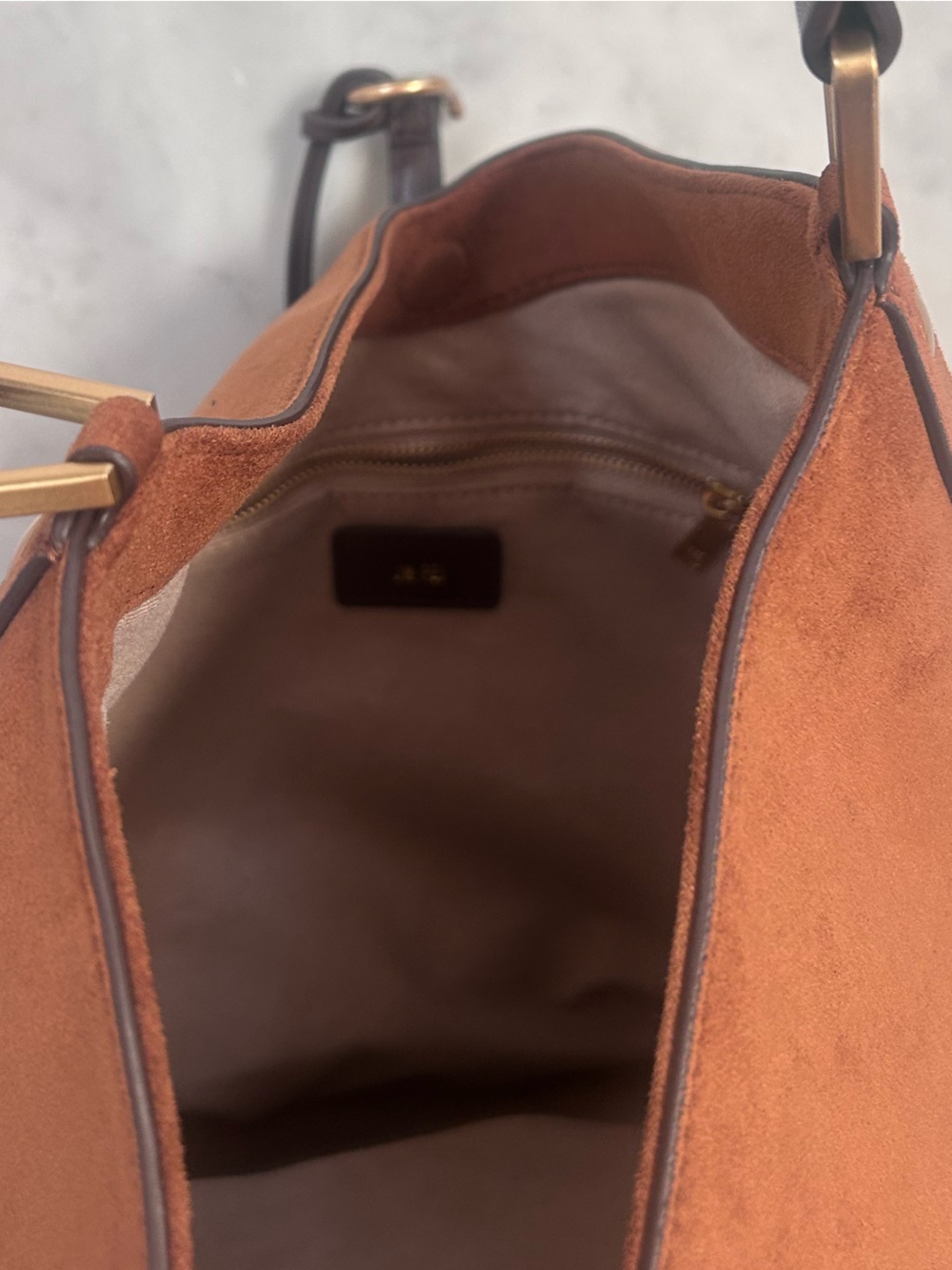 JW PEI Aria Brown Suede Hobo Bag with Gold Hardware - Picture 8 of 11
